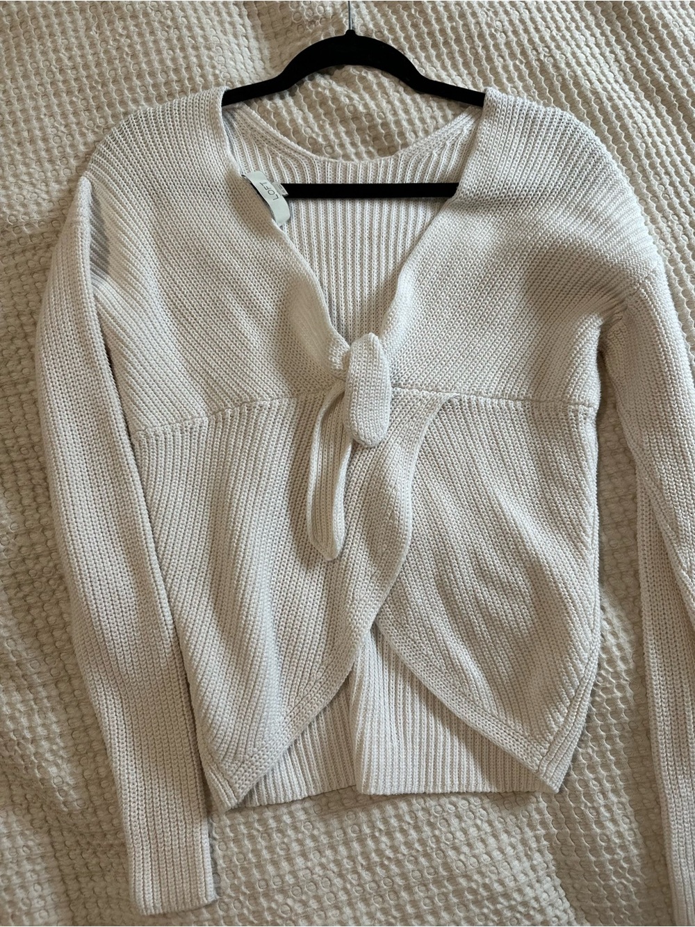 Women's loft Cream back-tie Knit Sweater